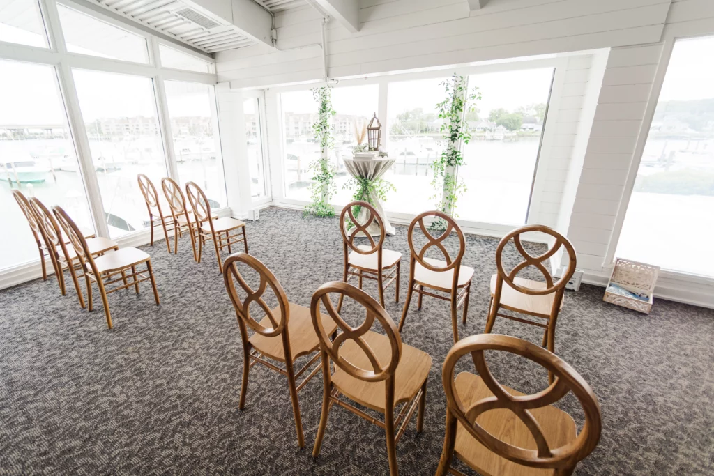 The Watertable Event Space Indoor Altar with Marina View