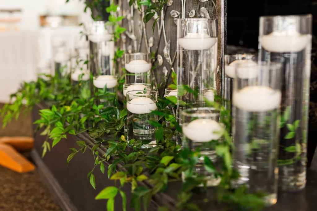 The Watertable Event Space Hanging Plants and Candles